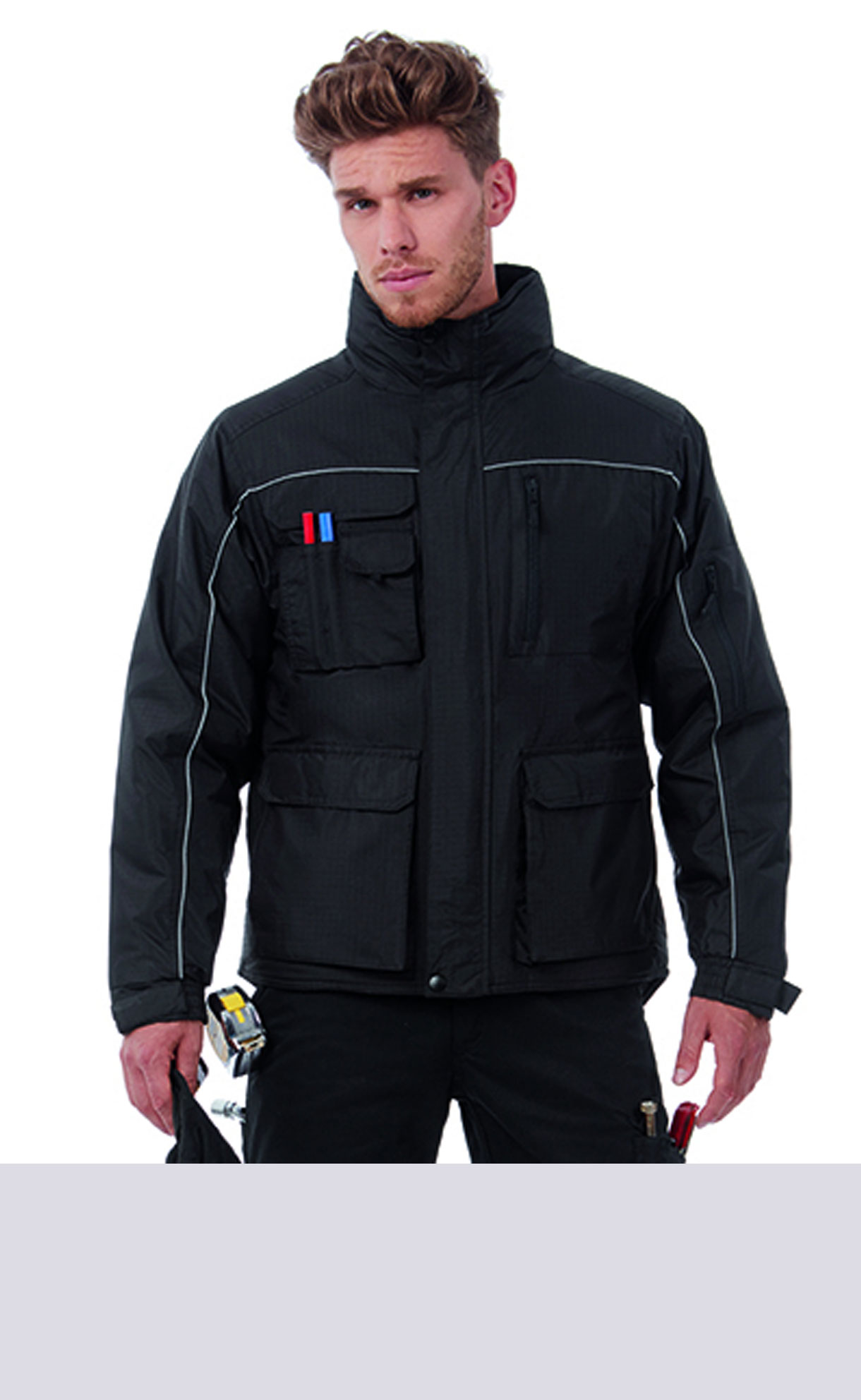 Softshelljacke für Handwerksbetriebe mit Firmenlogo